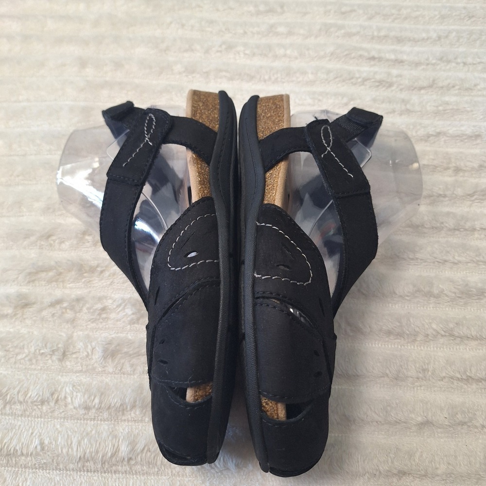 Earth Origins Etbirdine Suede Leather Slingback Sandals Womens 7M Black Granola - Picture 10 of 10